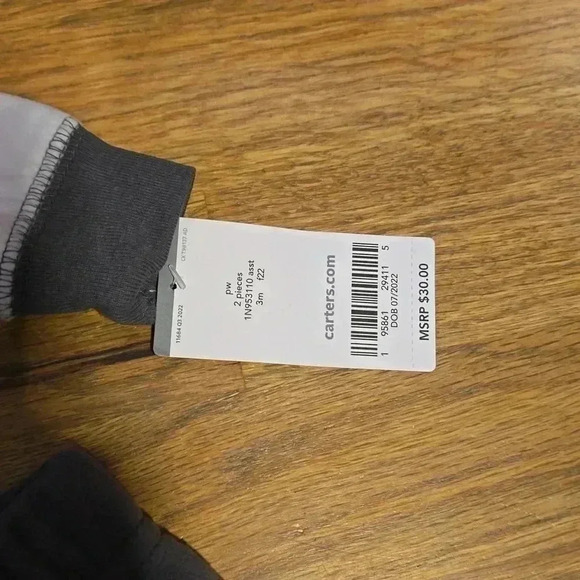 Carter's Baby Boy Gray Sweat Set NWT - Picture 2 of 2